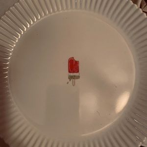 Set of four small fluted melamine Rae Dunn  plates
